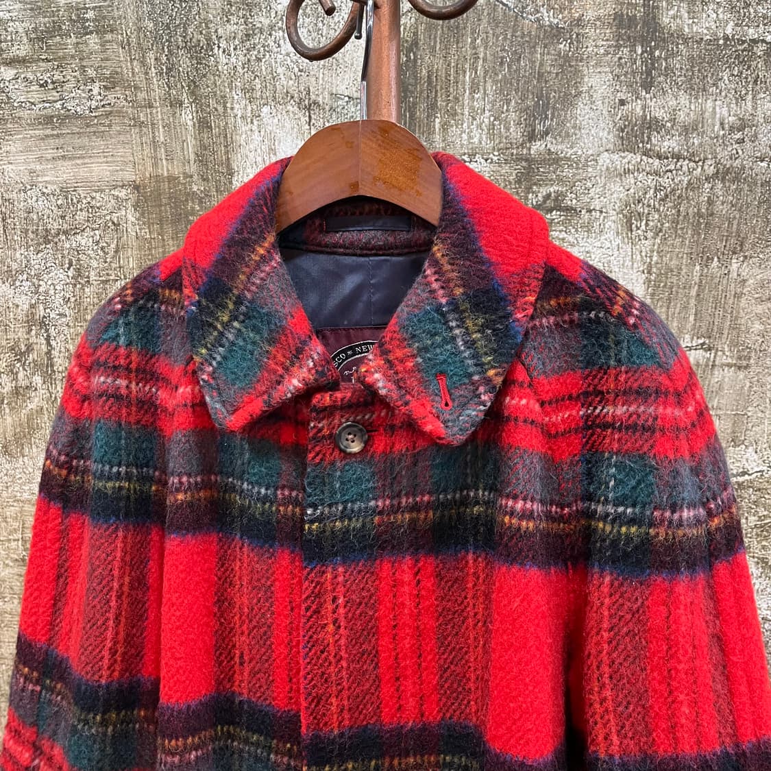 90s 제이프레스 타탄체크 울 코트 상품이미지2