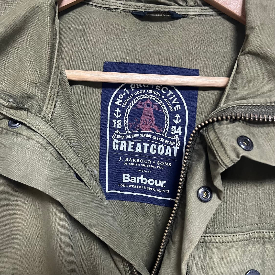 바버 올리브 카키 야상 자켓 상품이미지4