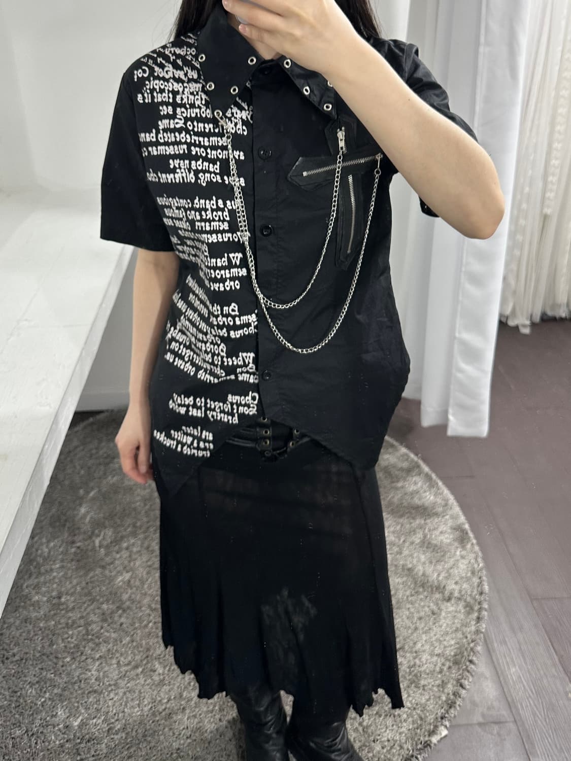 acdc rag punk chain shirt 상품이미지3