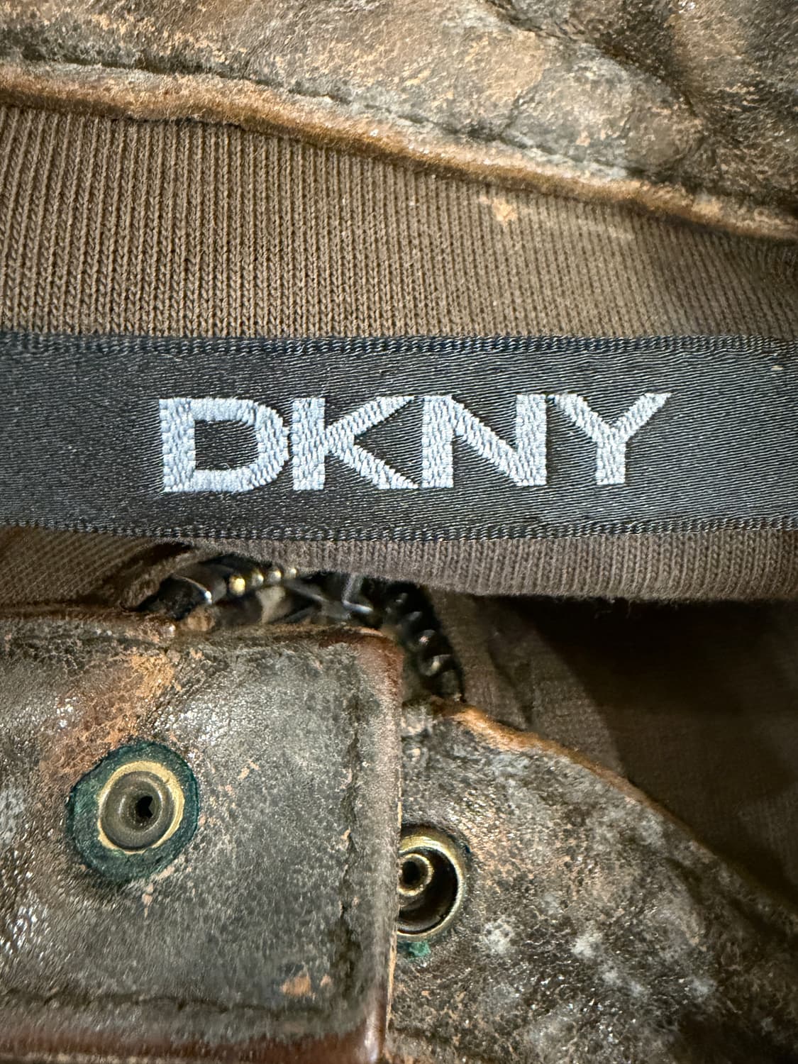 DKNY 빈티지 워시드 레더 자켓 상품이미지5