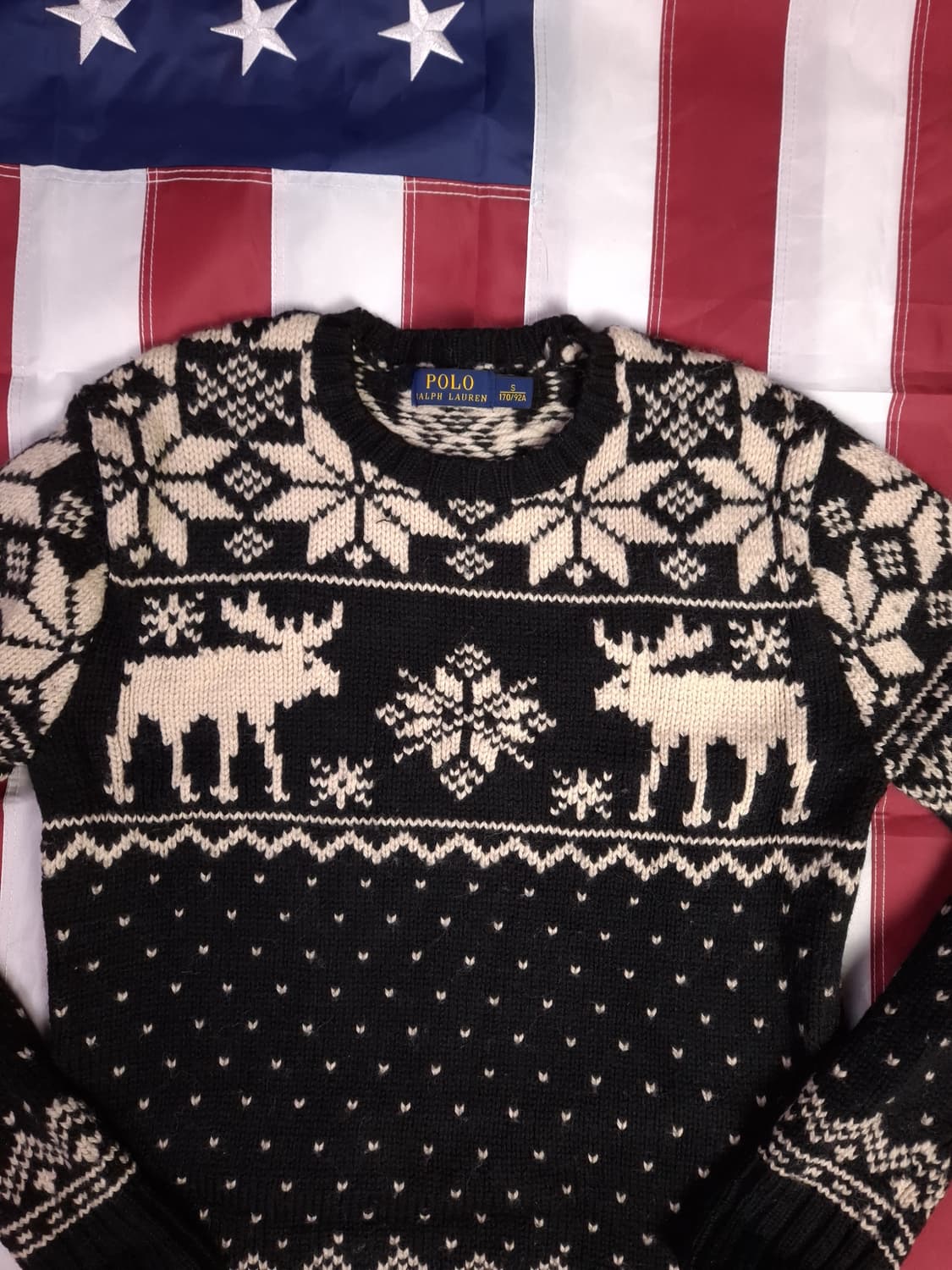 새제품급 오리지날 신형 랄프로렌폴로 울 알파카 노르딕 니트 상품이미지4