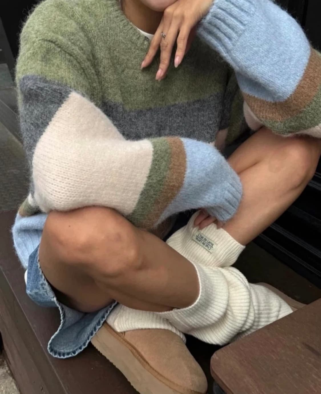 [새 상품] 돈비레잇 헤이리 스트라이프 니트(남녀공용) 상품이미지1