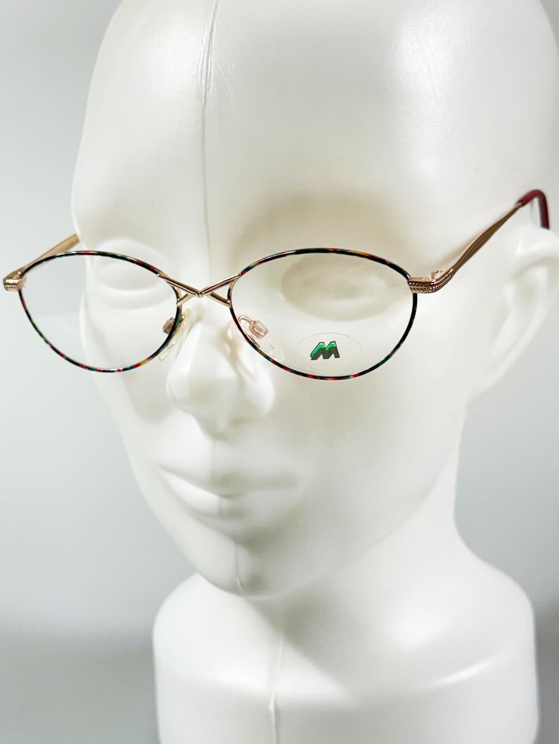 90s 독일제 MEITZLER 레드 골드 슬림 오벌 빈티지 안경 상품이미지8