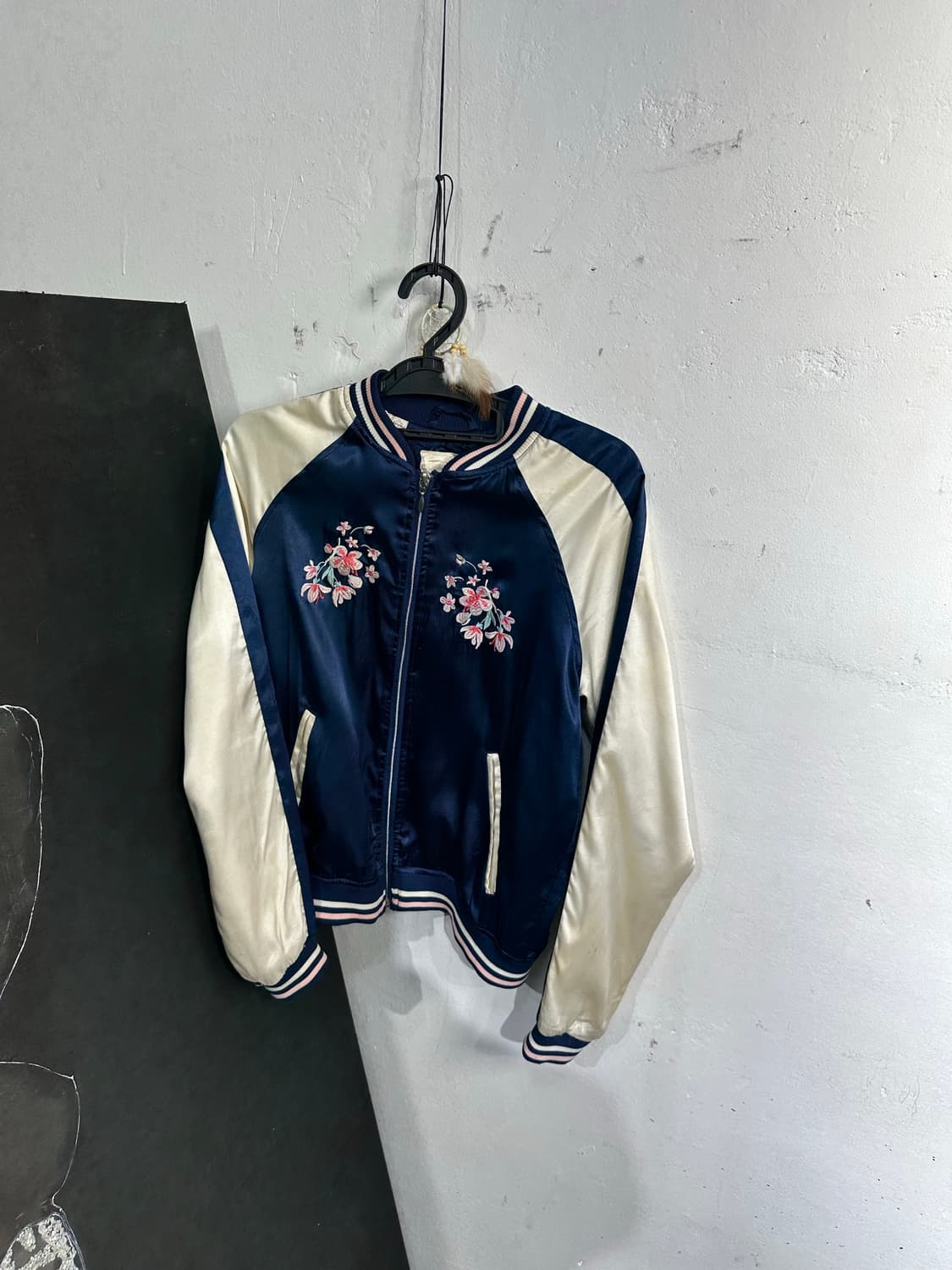 Jpn 일본빈티지 오리엔탈 네이비 꽃 스카잔 자켓 상품이미지7