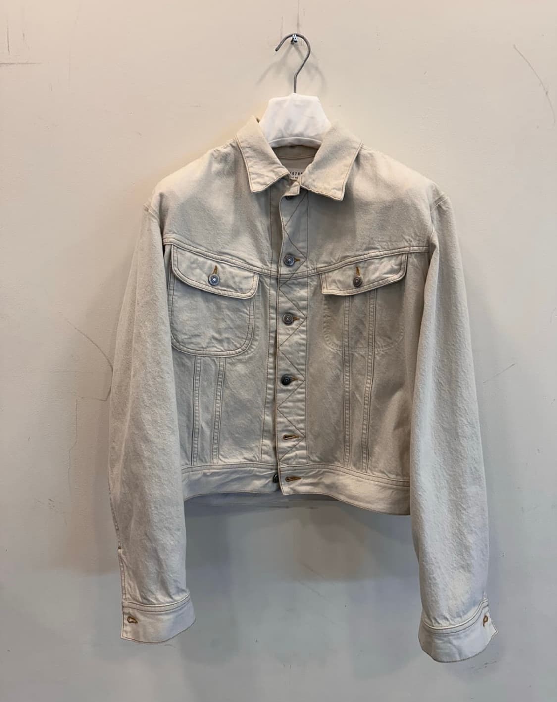 [L] 마르지엘라 데님 자켓 화이트 상품이미지1