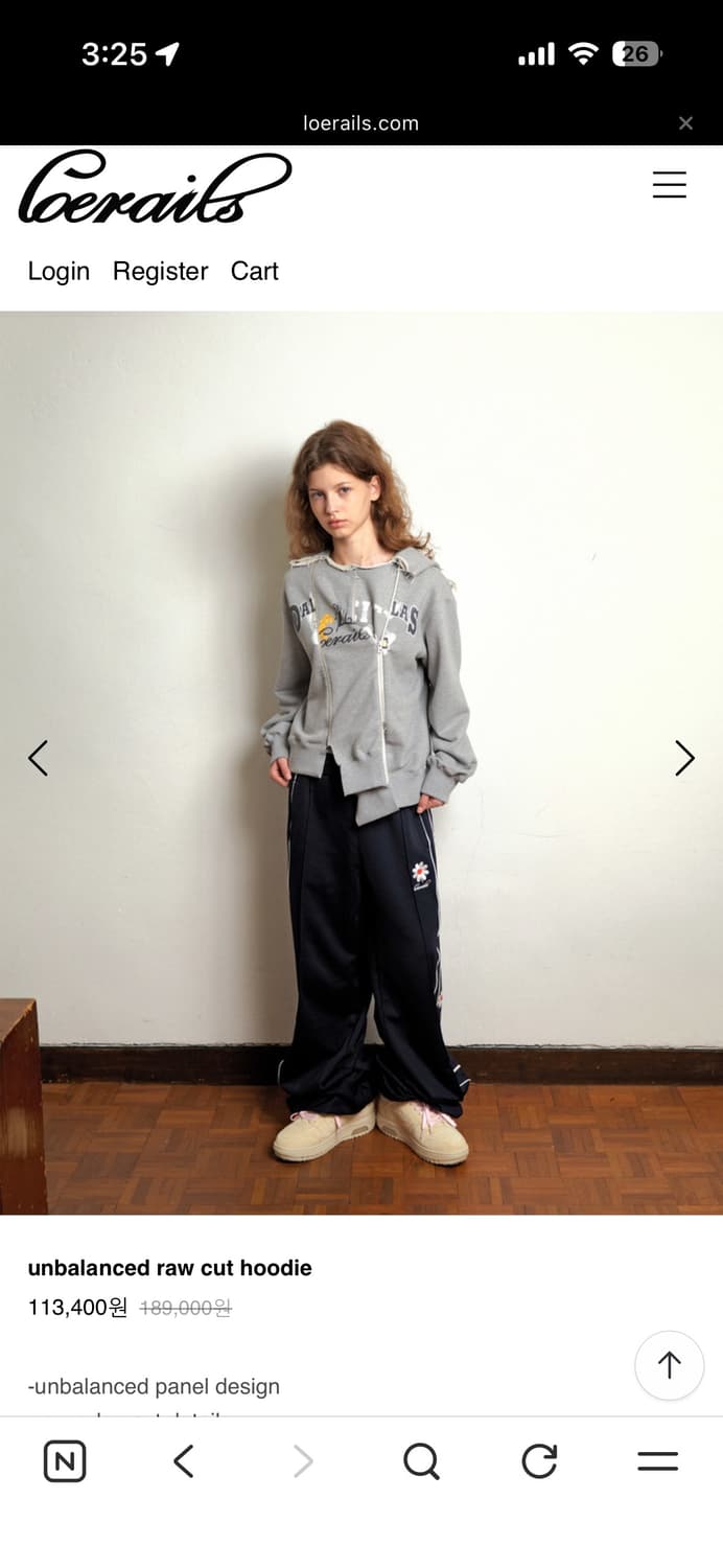 로레일즈 언발란스 로우 컷 후디 상품이미지2