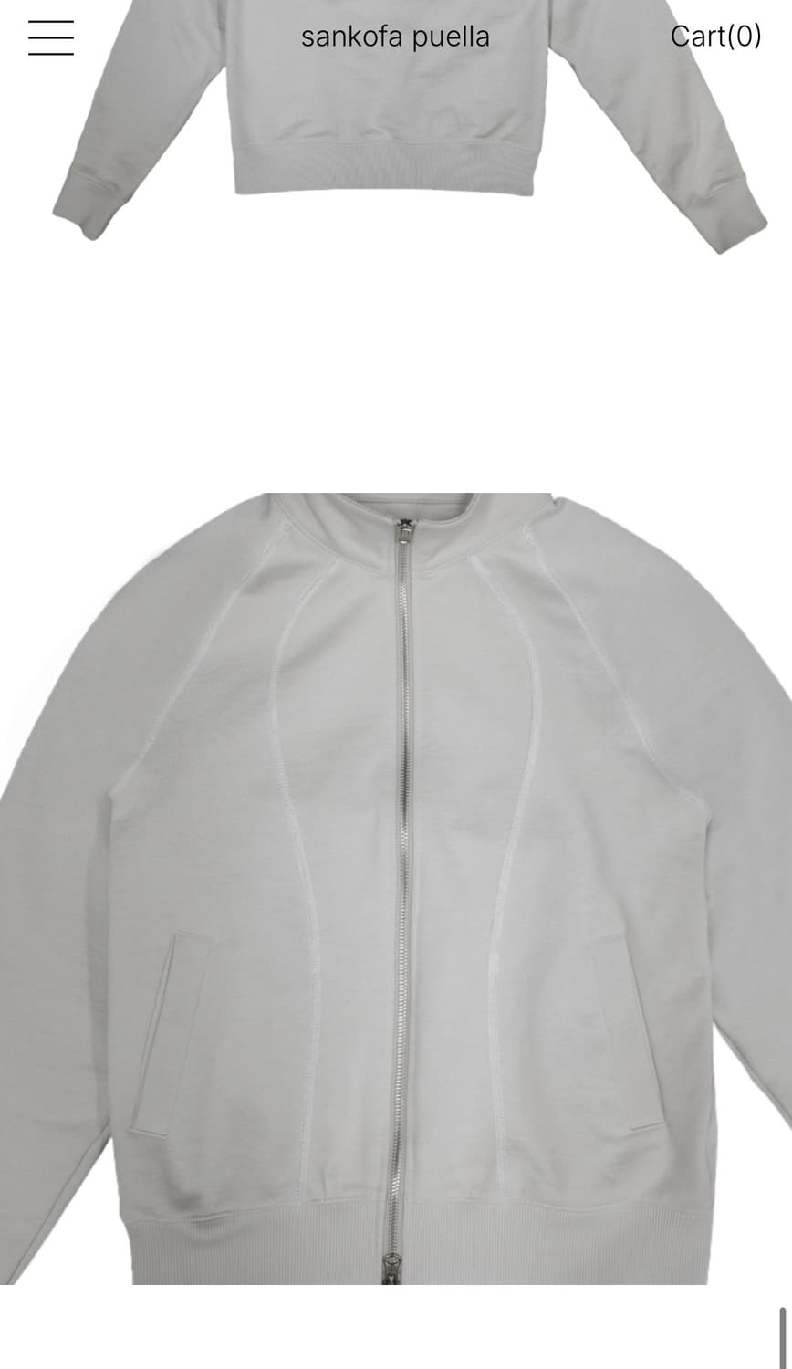 Stitched highneck zip-up (gray beige) 상품이미지4