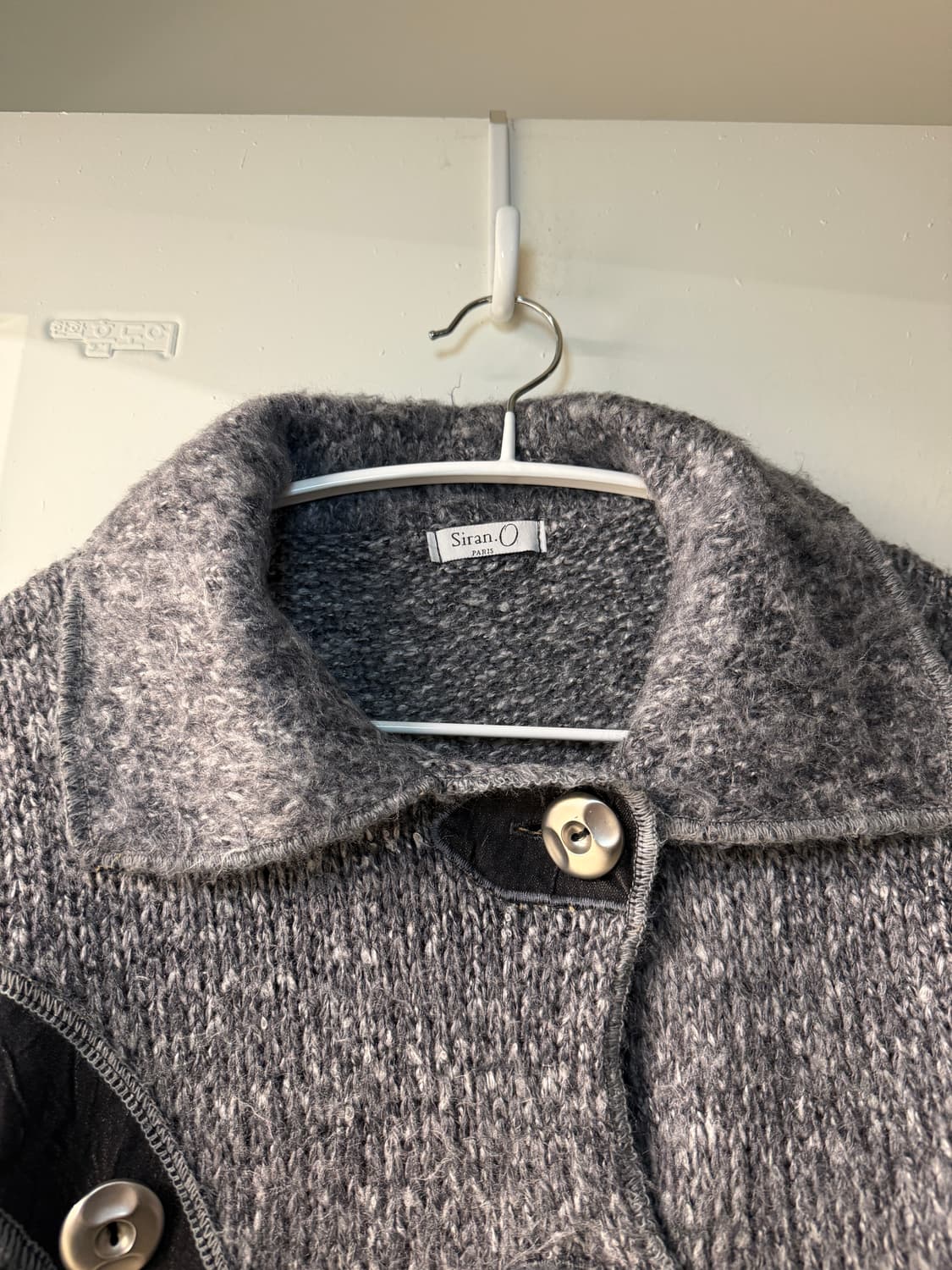 일본빈티지 실버 버튼 헤어리 니트자켓 상품이미지5