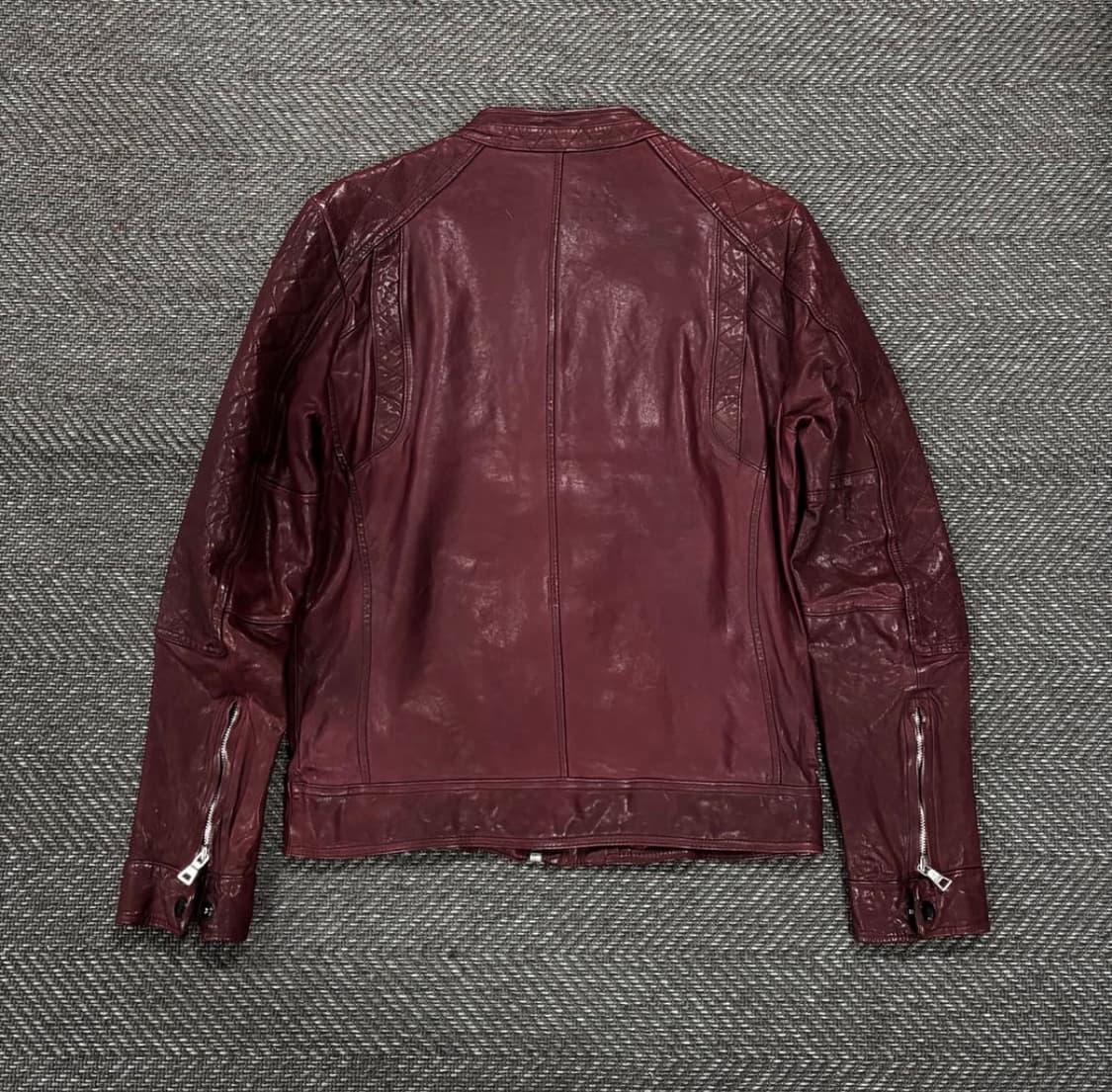 급처 이태리 슬림 크로스 베지터블 램스킨 자켓 버건디 상품이미지2