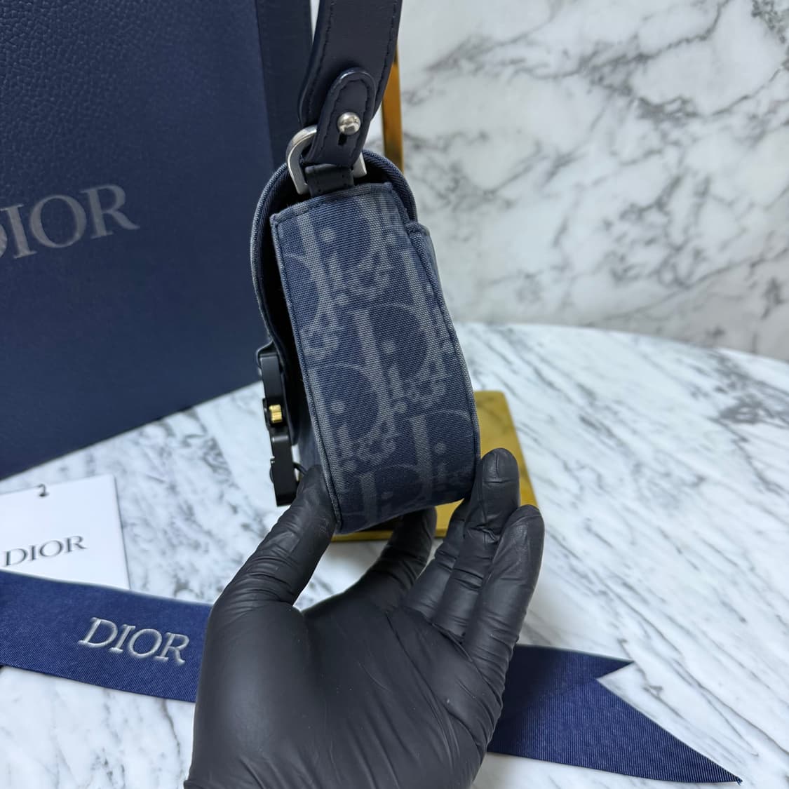 디올x데님 티어스 오블리크 새들 미니 플랩 크로스백 메신저백 상품이미지5