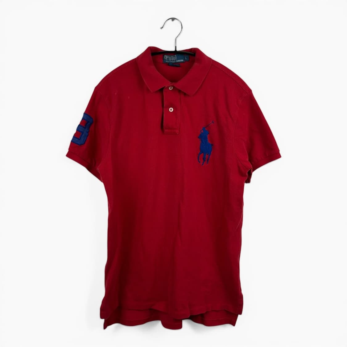 (L) 폴로 랄프로렌 커스텀핏 빅포니 카라 티 레드 상품이미지1