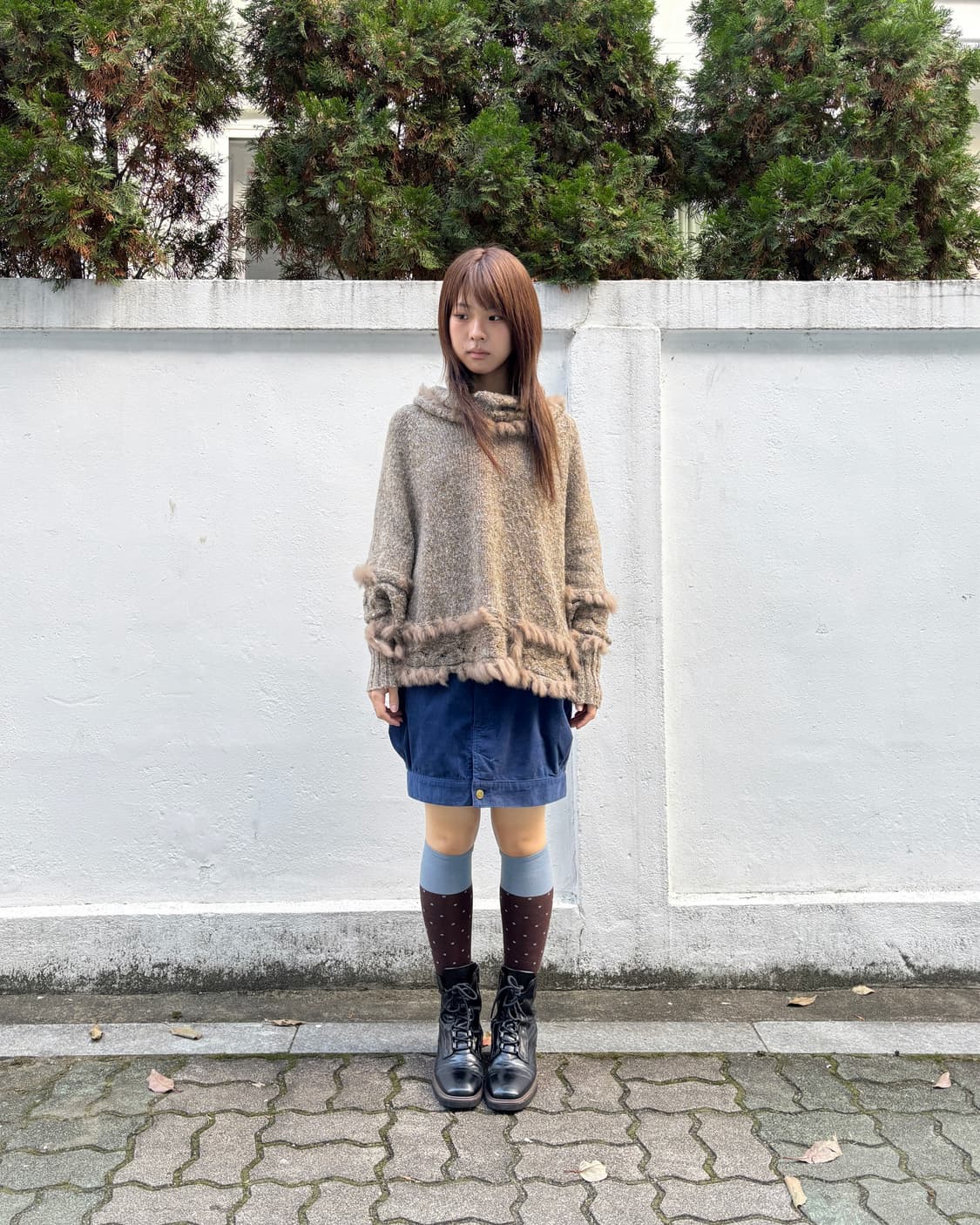 빈티지 판초 울 니트 상품이미지5