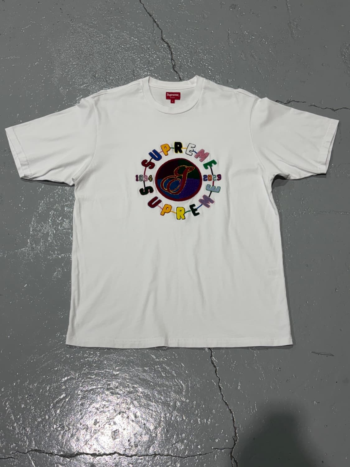 23SS 슈프림(Supreme) 셔닐 크레스트 숏슬리브 탑 화이트 상품이미지1