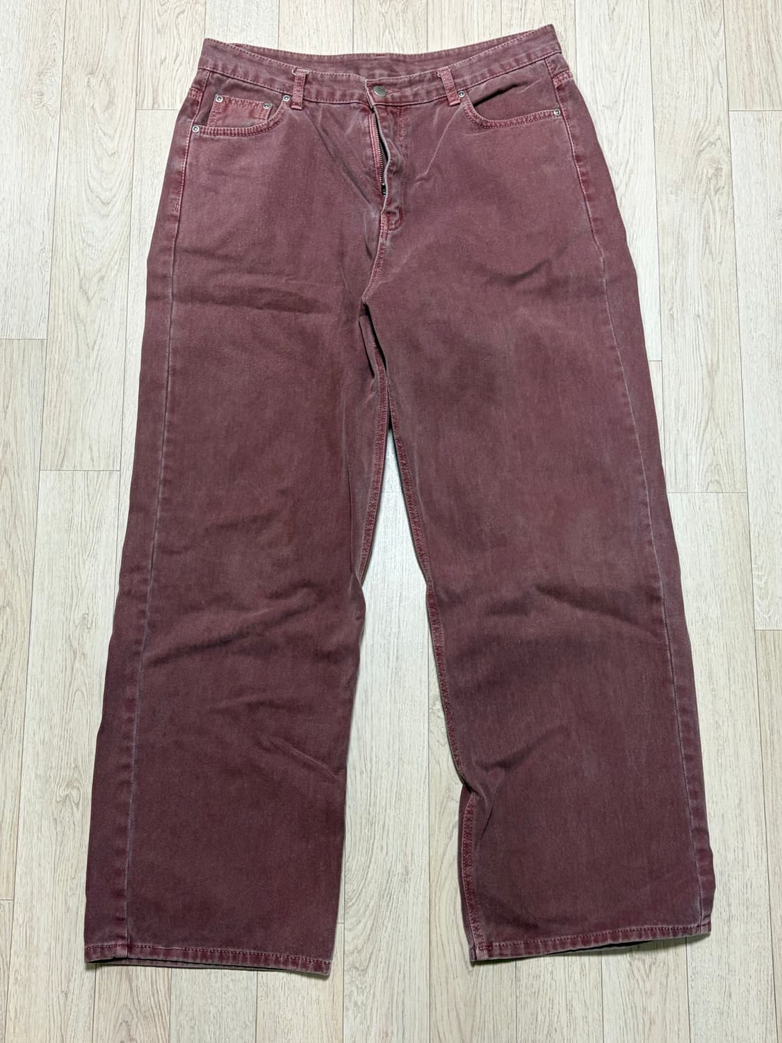 [XL] 인템포무드 어글리 다잉 컬러 데님 버건디 상품이미지2