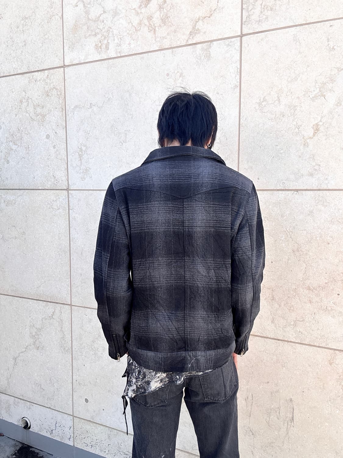 Black Check Double Zip&Buckle Detail Rid 상품이미지2