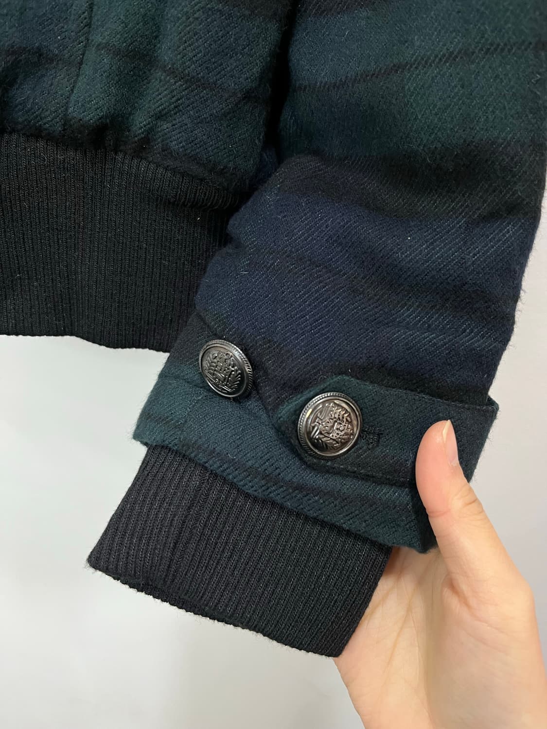 In the attic 일본 빈티지 락펑크 체크 떡볶이 숏코트 상품이미지4