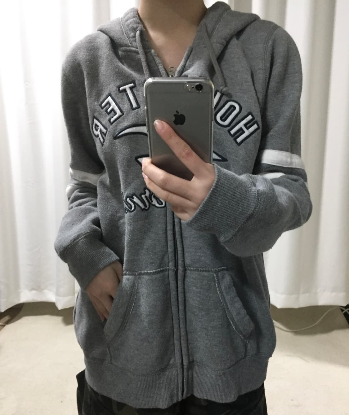 홀리스터 그레이 로고 후드집업 상품이미지1