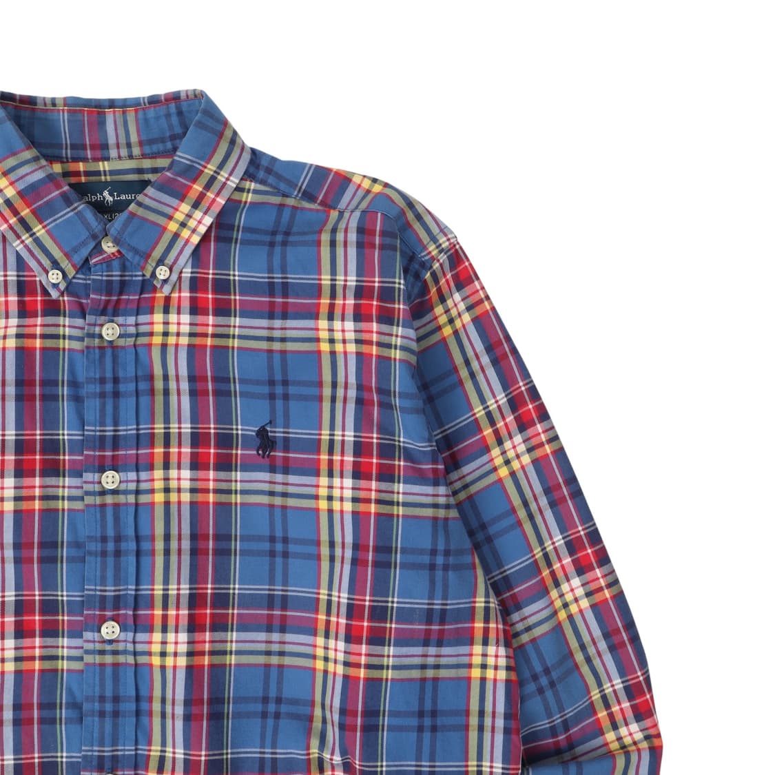폴로 랄프로렌 블루 플레드 체크 셔츠 상품이미지3