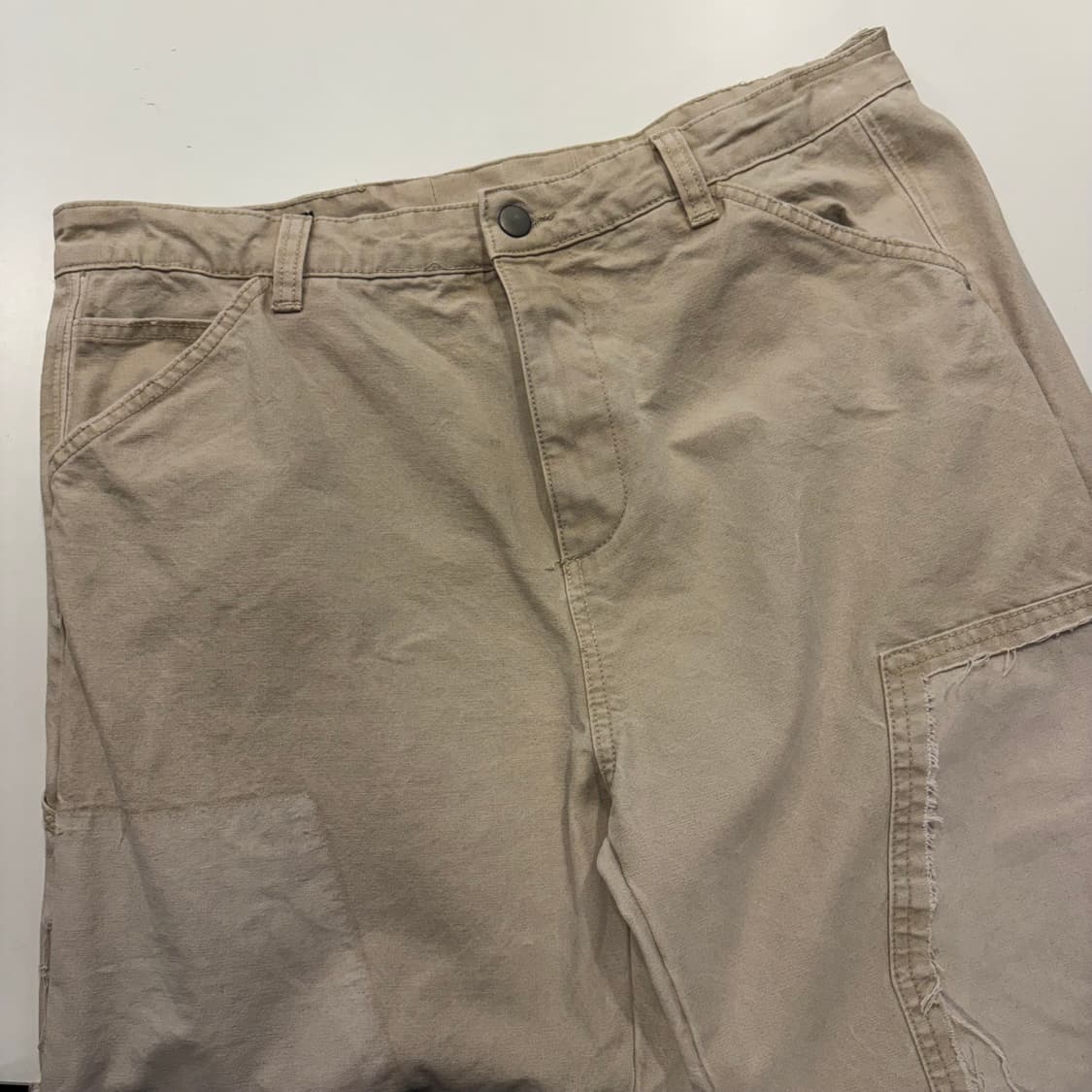 [32] 자라 더블니 데미지 베이지 워크 팬츠 D752 상품이미지3