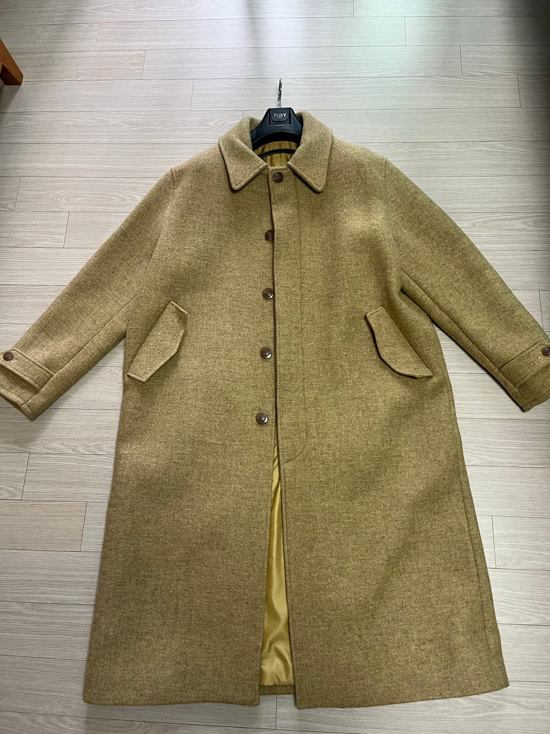 르마드 울 발마칸 롱코트-머스타드 상품이미지1