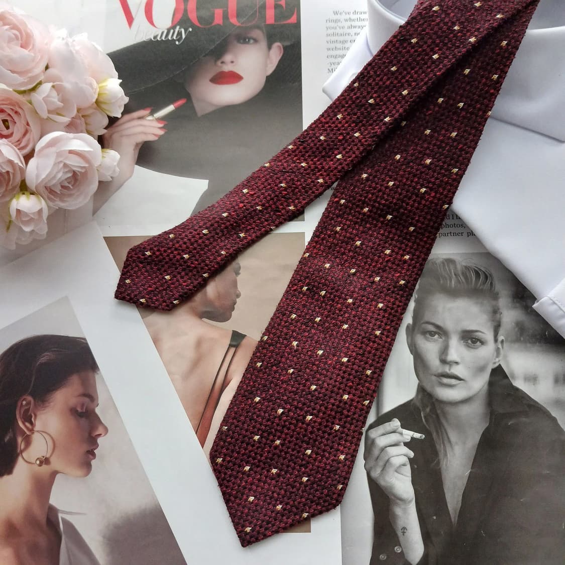 커스텀멜로우 실크 버건디 슬림 넥타이 7.2cm A+등급 A18615 상품이미지2