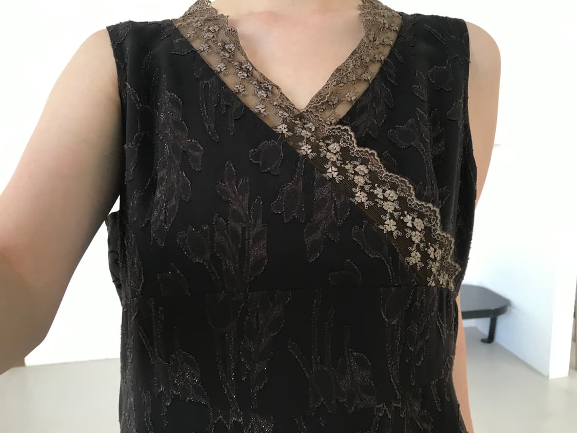 vintage brown pattern lace one-piece 상품이미지6