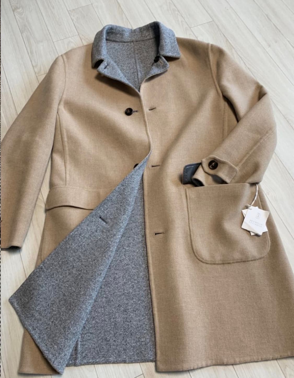 브루넬로 쿠치넬리 캐시미어 혼방 코트 52 상품이미지4