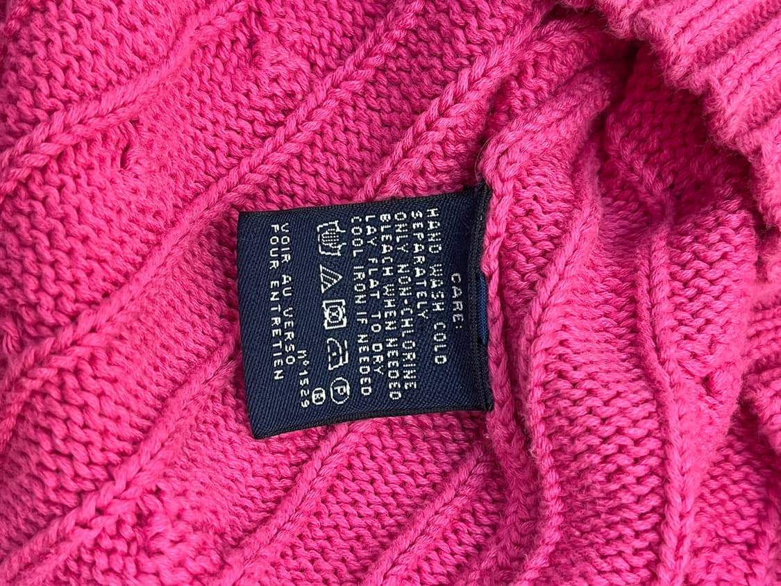 폴로 랄프로렌 꽈배기 브이넥 니트 핑크 L #csz2294 상품이미지5