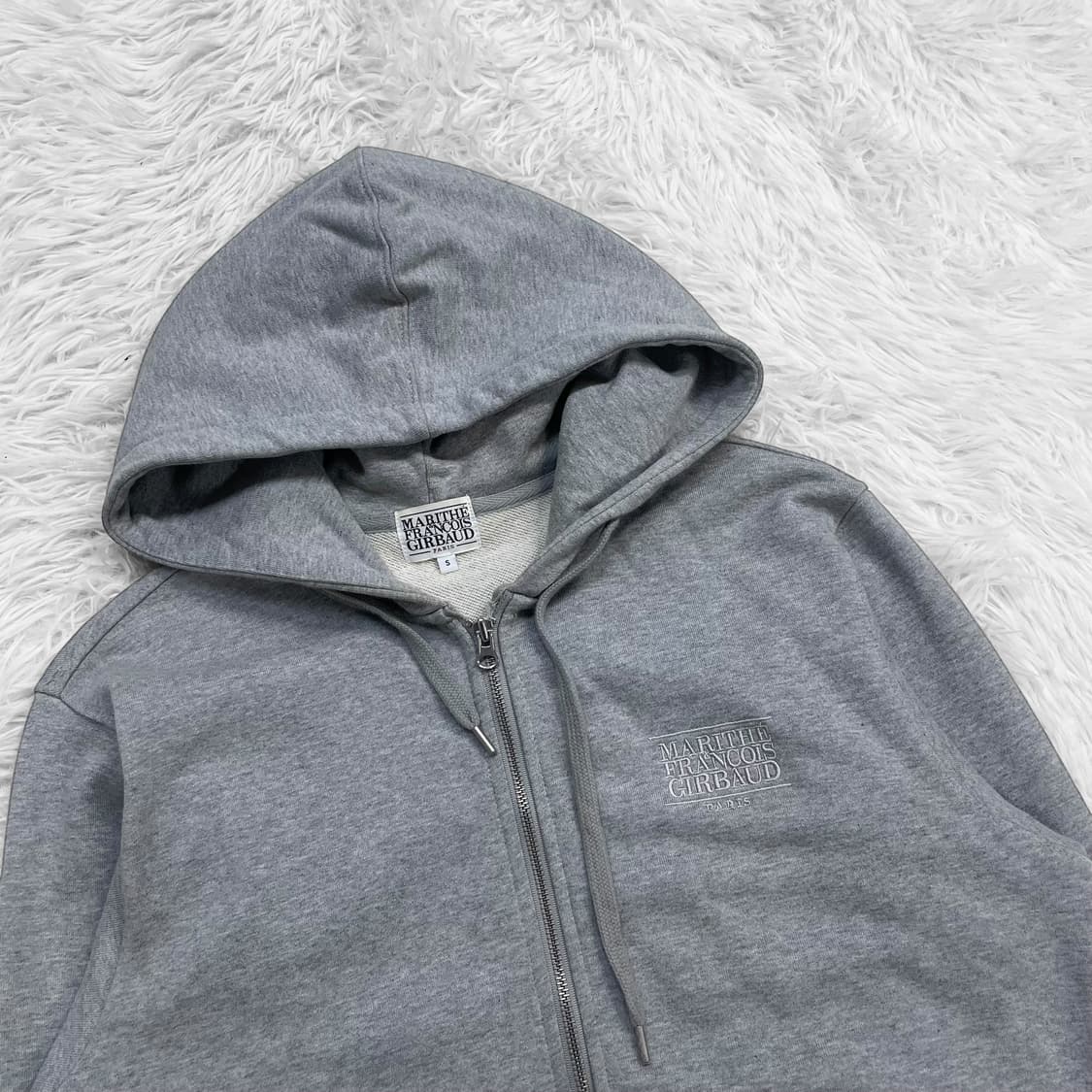 마리떼프랑소와저버 스펠 로고 후드집업 그레이 상품이미지3