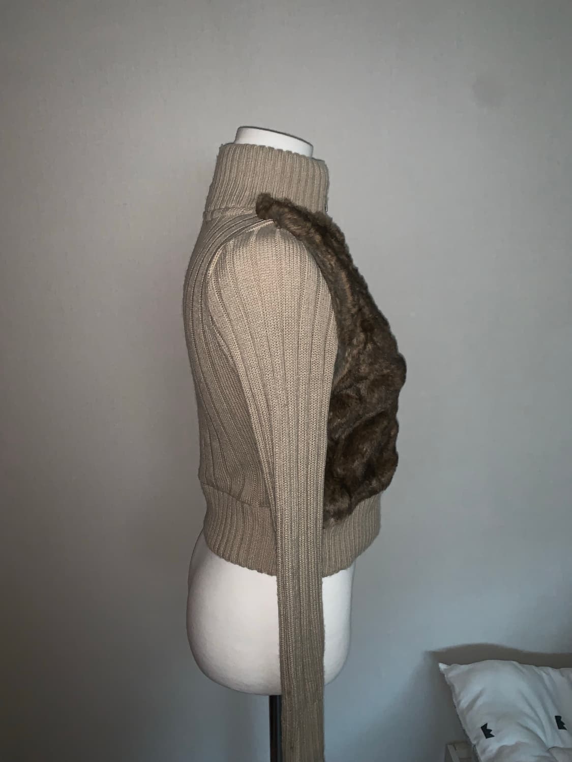 빈티지 퍼 트리밍 니트 집업 상품이미지2