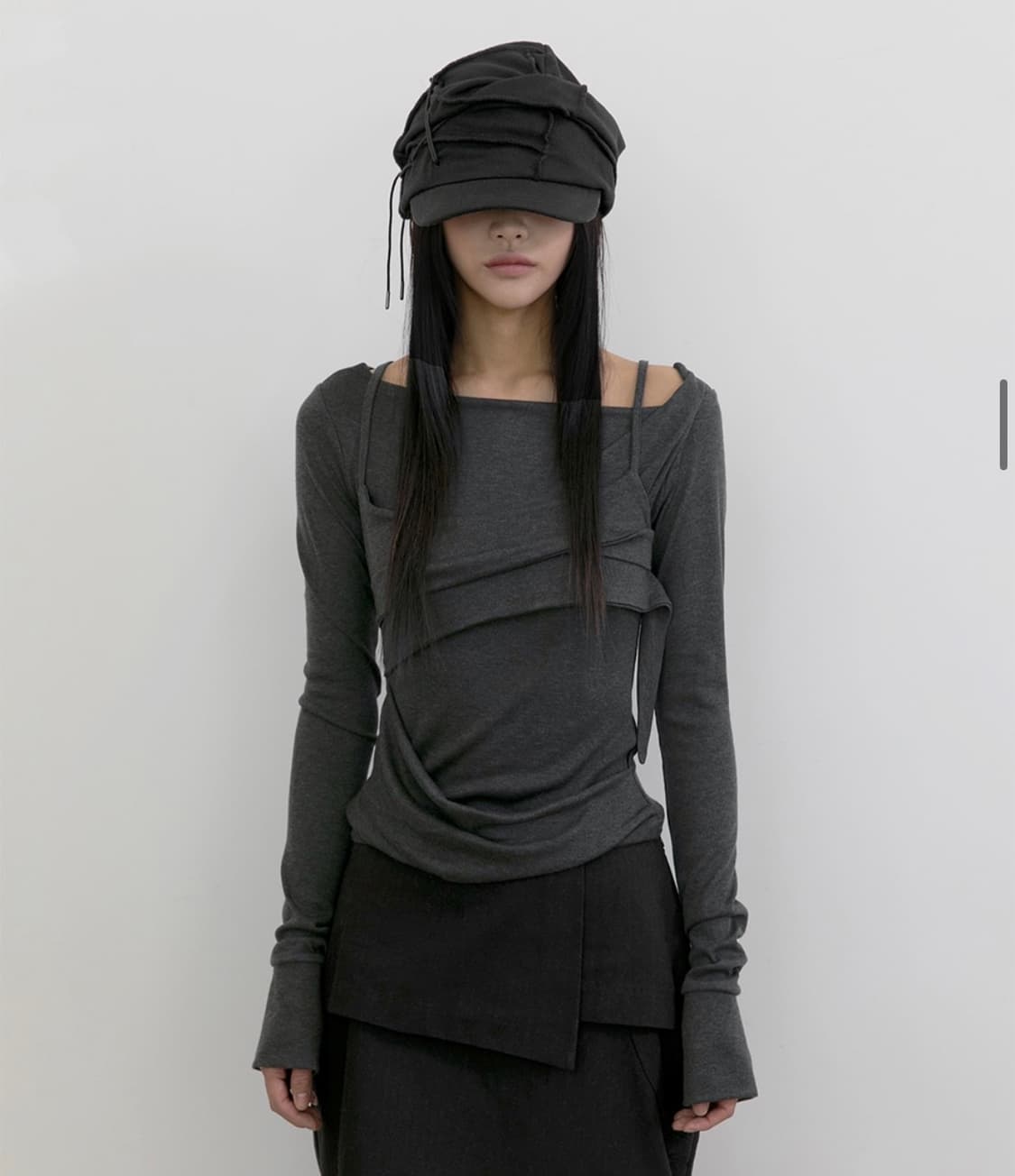 새상품) 플레어업 레이어드 뷔스티에 롱슬리브 블랙 상품이미지1