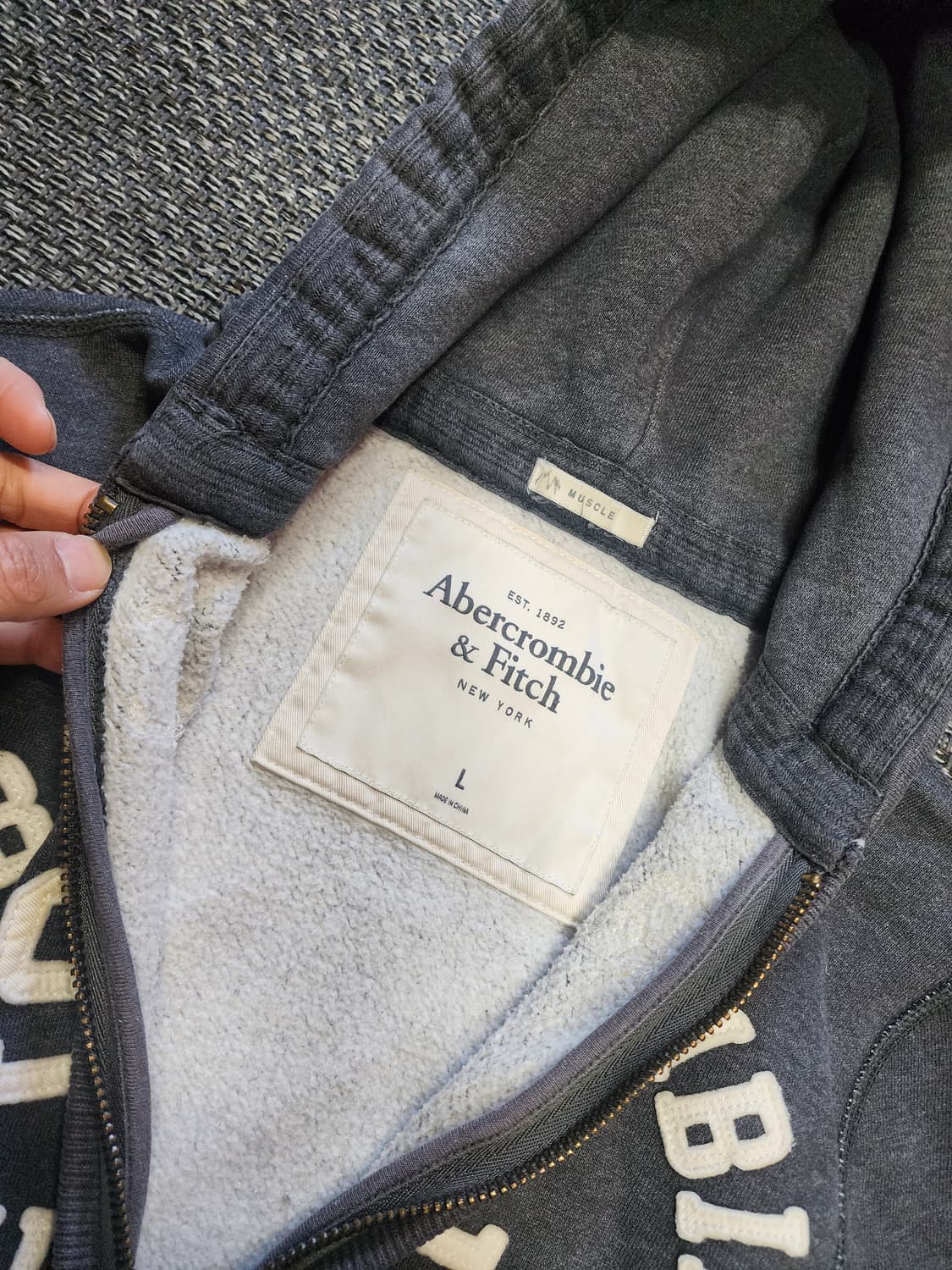 아베크롬비 후드집업 그레이 L사이즈  상품이미지2