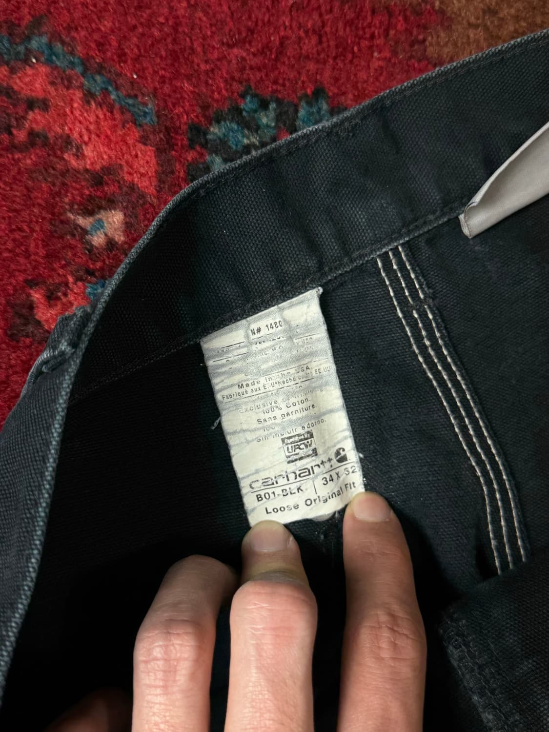 OG USA Made 칼하트 더블니 블랙 칼하트 B01 썩블니 상품이미지9