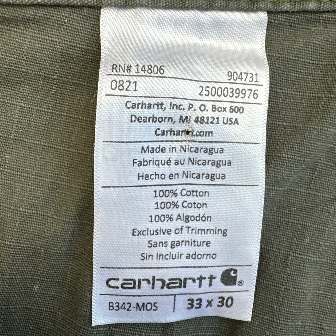 [33]칼하트 B342  립스탑 더블니 카고 워크팬츠 밀리터리 상품이미지5