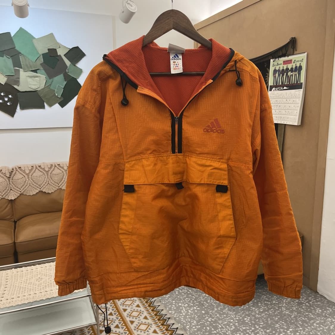 아디다스 재팬 레트로 Y2K 오렌지 바람막이 아노락 105 C10816 상품이미지3