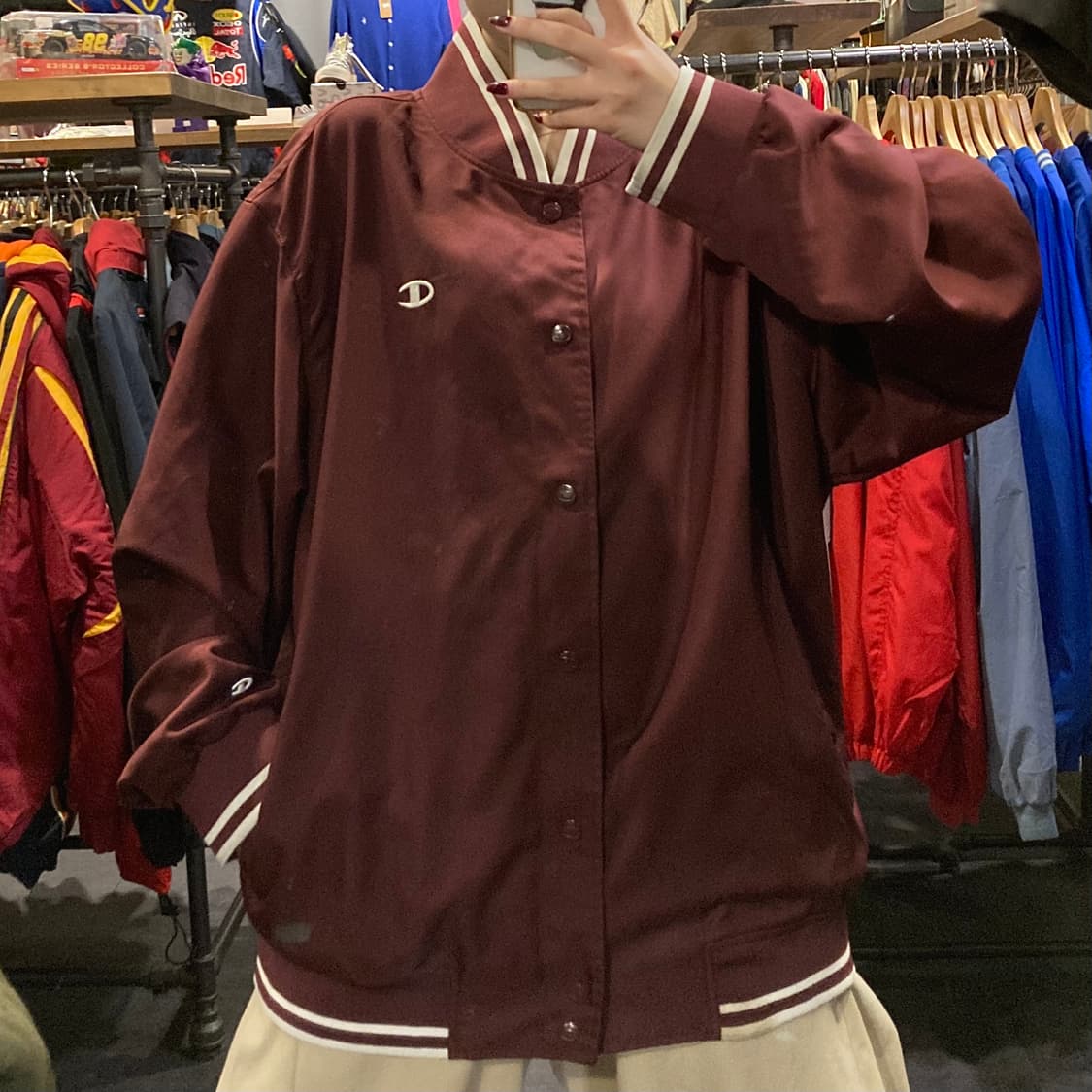 [IM] 챔피온 버건디 오버핏 블루종 자켓 상품이미지1