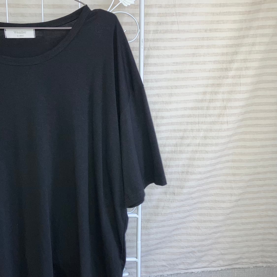 빈티지 U넥 블랙 반팔 티셔츠 y2k 스트릿 갸루 펑키456  fabri 상품이미지4