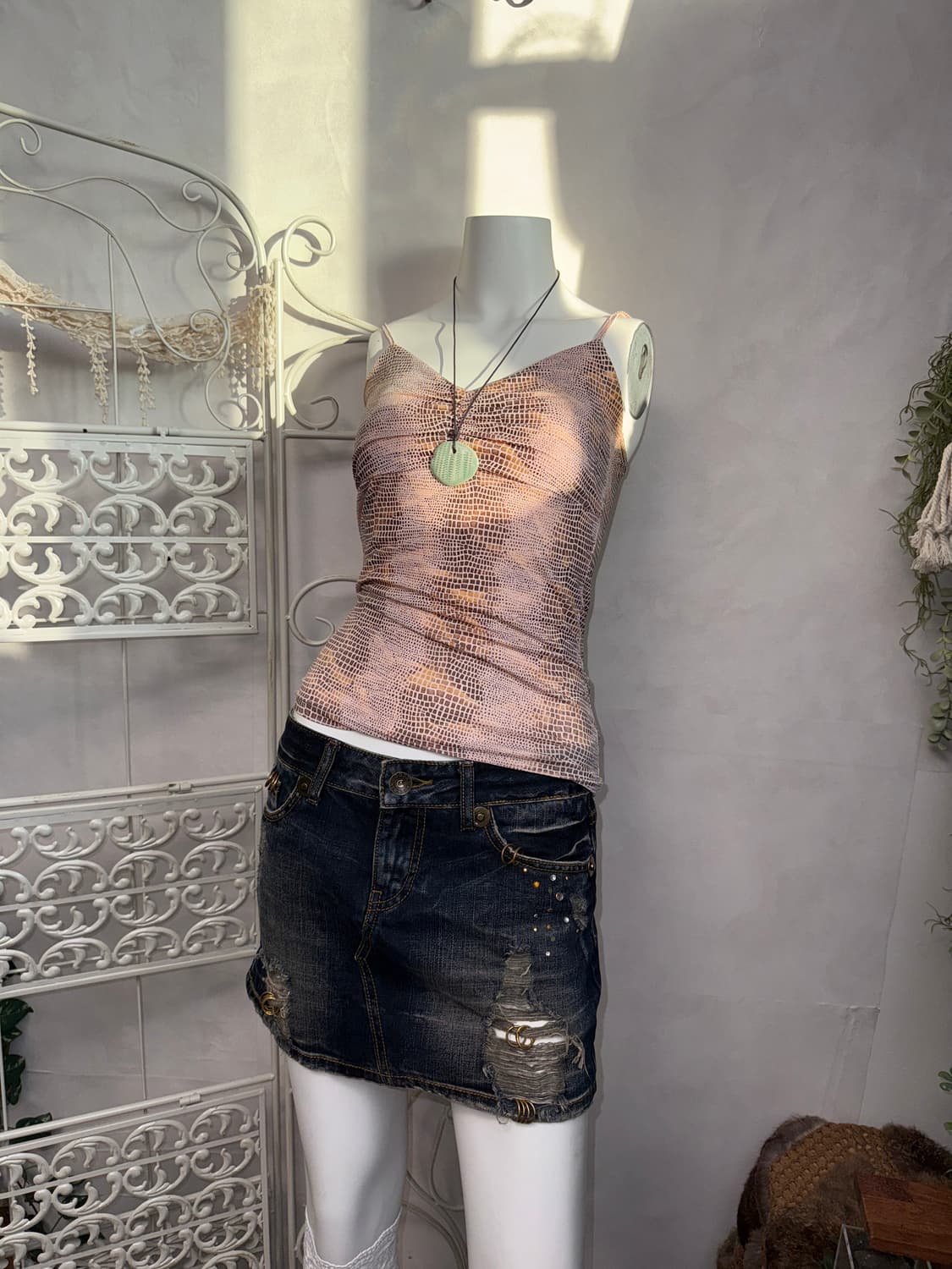Metal pink gold python sleeveless 상품이미지5