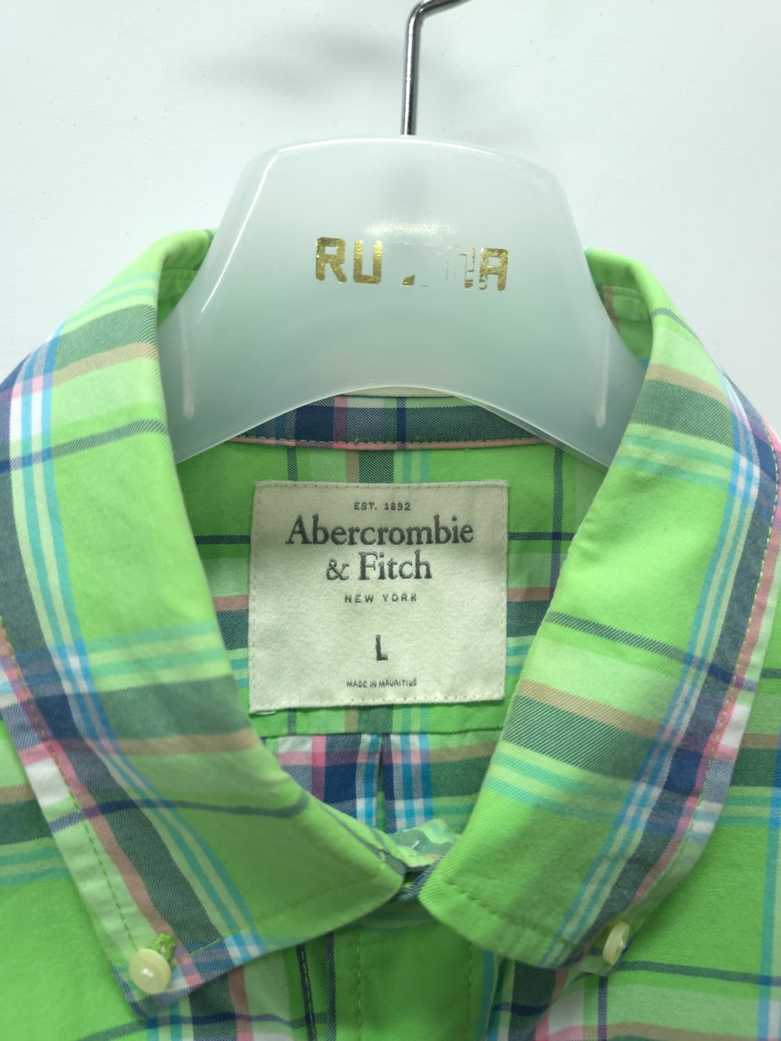 아베크롬비 네온 그린체크 셔츠 ( 95~100 ) 상품이미지5