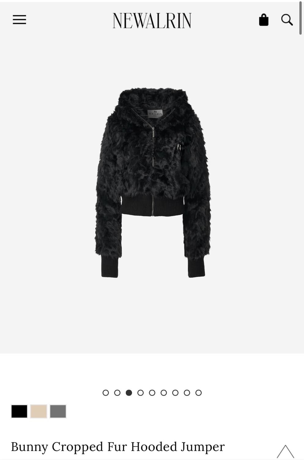 구해요)뉴얼린 Bunny Cropped Fur Hooded Jumper 상품이미지1