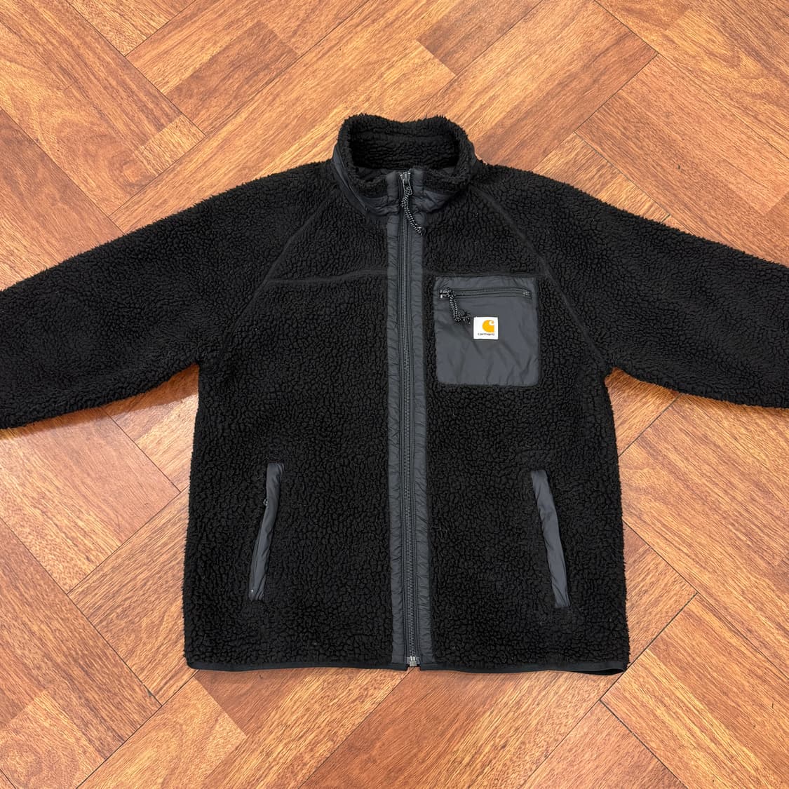 M(100) 칼하트 WIP 블랙 플리스 집업 자켓 상품이미지2
