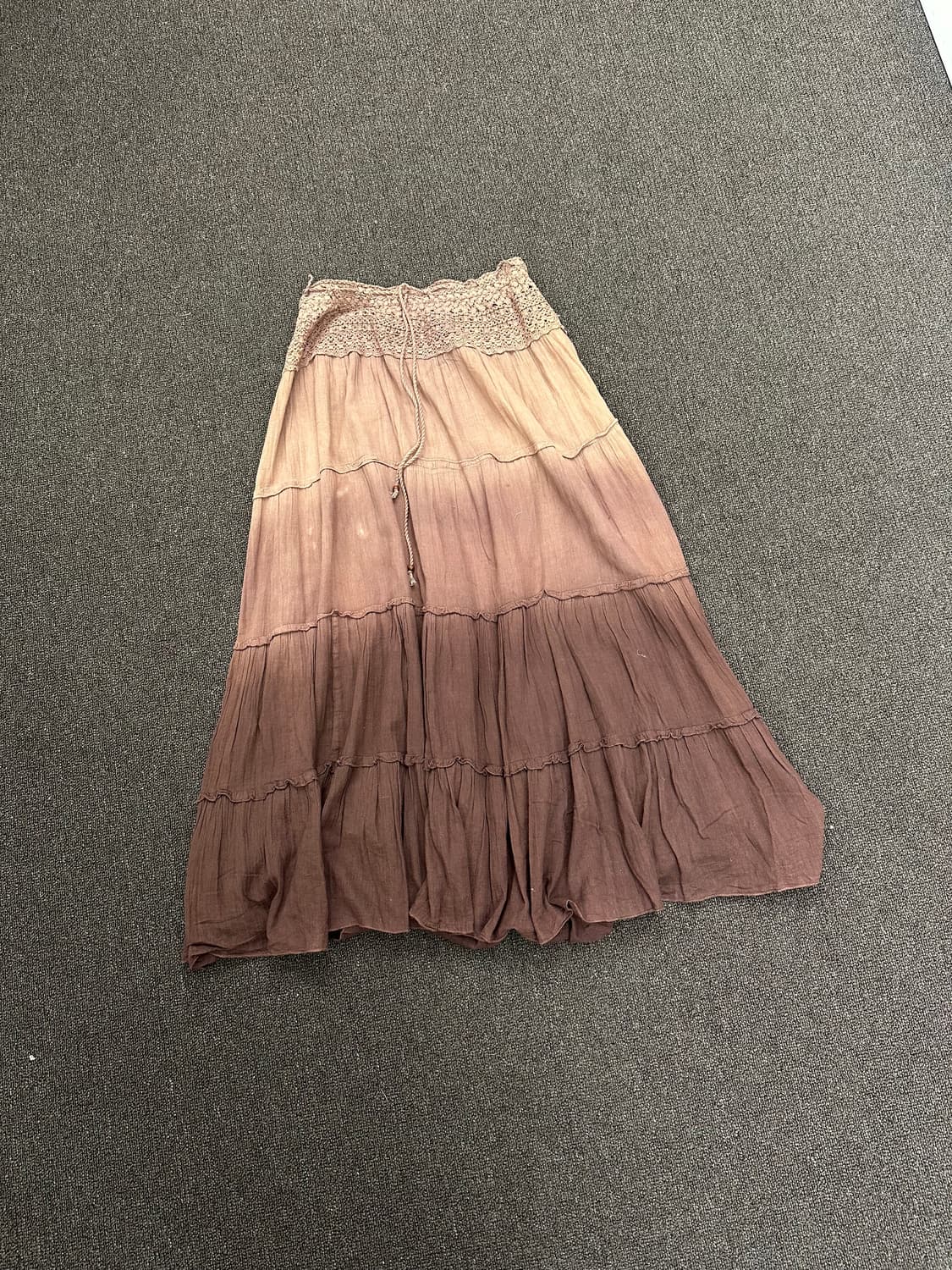 M)Japanese vintage 레이스 자수 그라데이션 롱스커트 상품이미지3