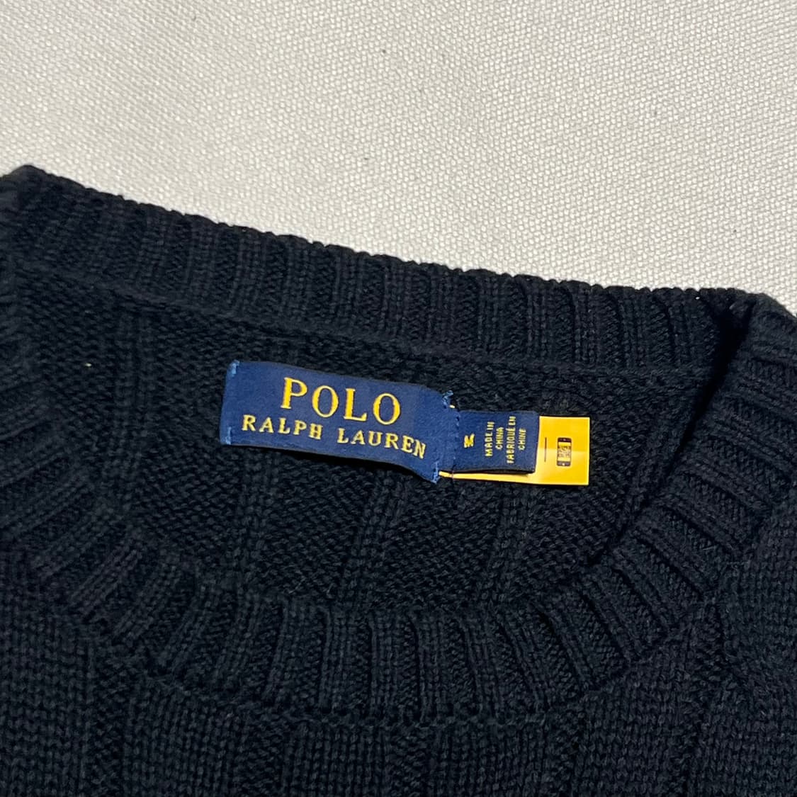 M 폴로랄프로렌 코튼 케이블 블랙 니트 상품이미지4