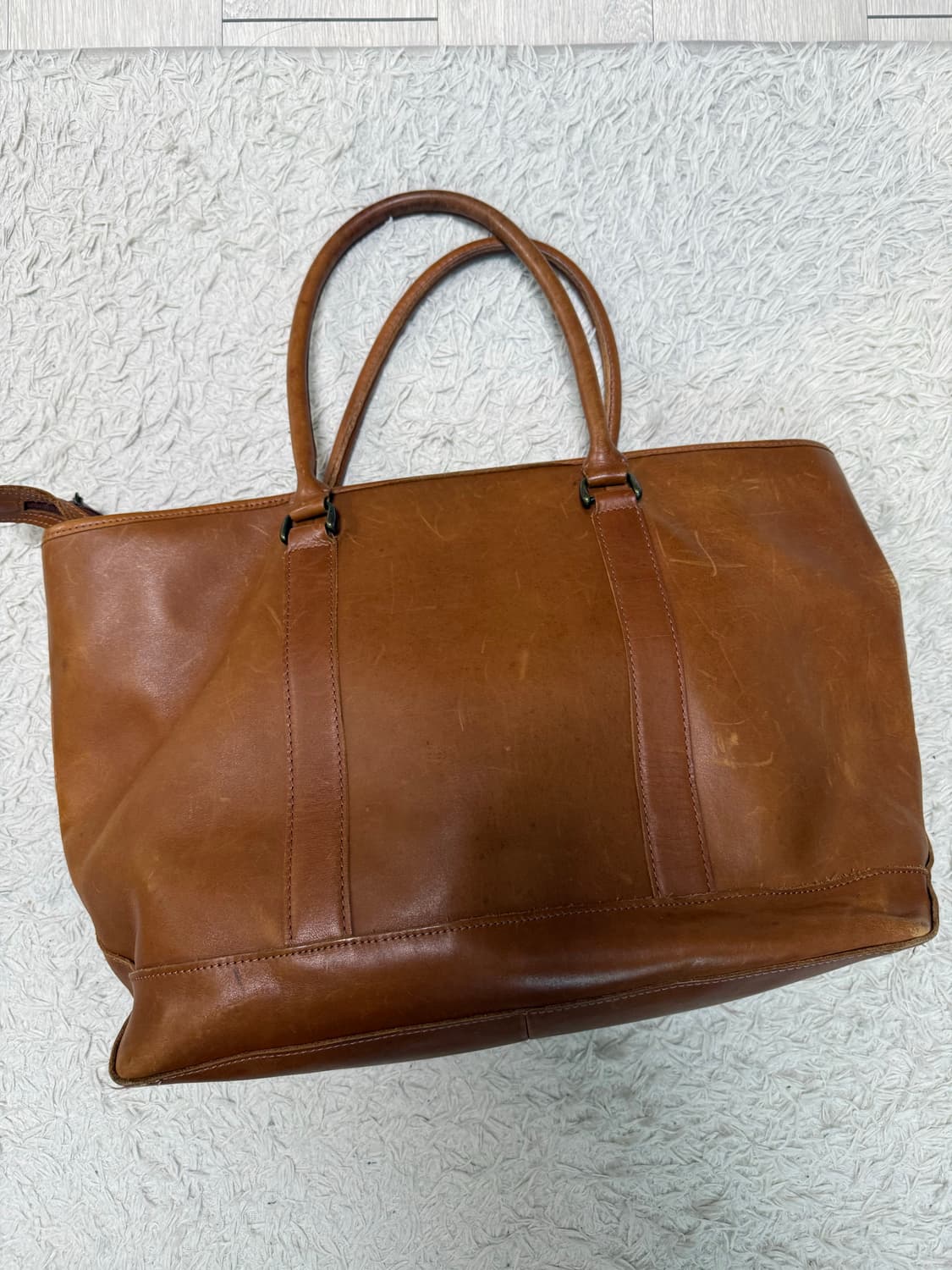 (OS)엘엘빈 레더 라지 토트백 브라운 상품이미지2