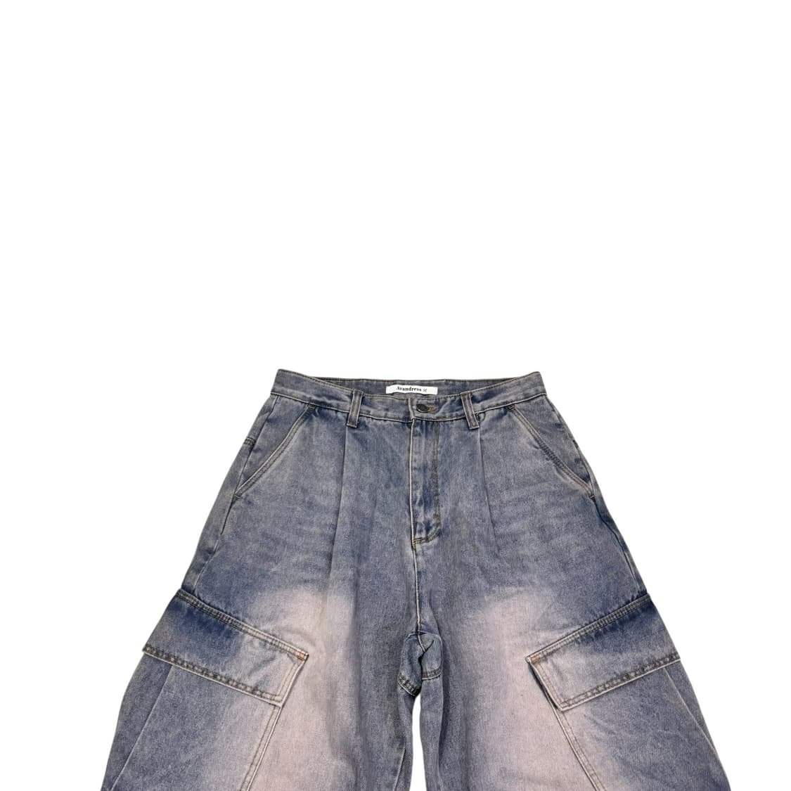 어반드레스 유니섹스 빅 와이드 카고 데님 팬츠 상품이미지2