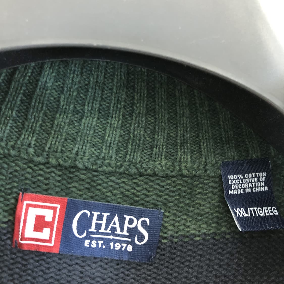 CHAPS 챕스 랄프로렌 스트라이프 하프집업니트 XXL  상품이미지5