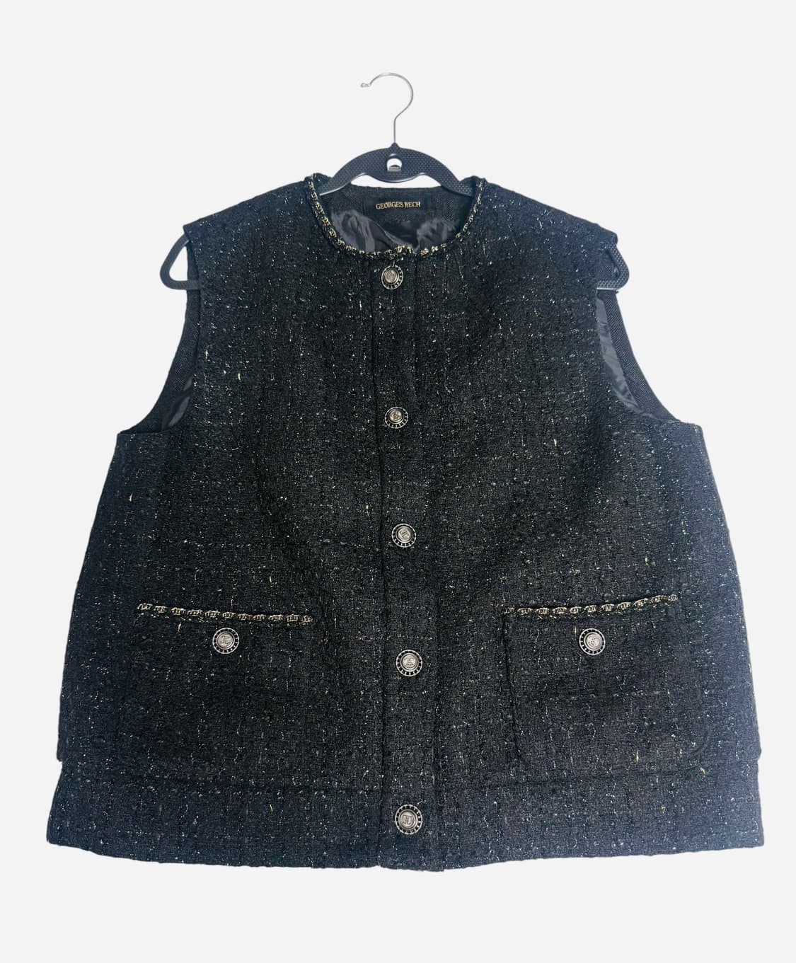 🍇 Georges Rech 트위드 베스트 (88size) 블랙 상품이미지1