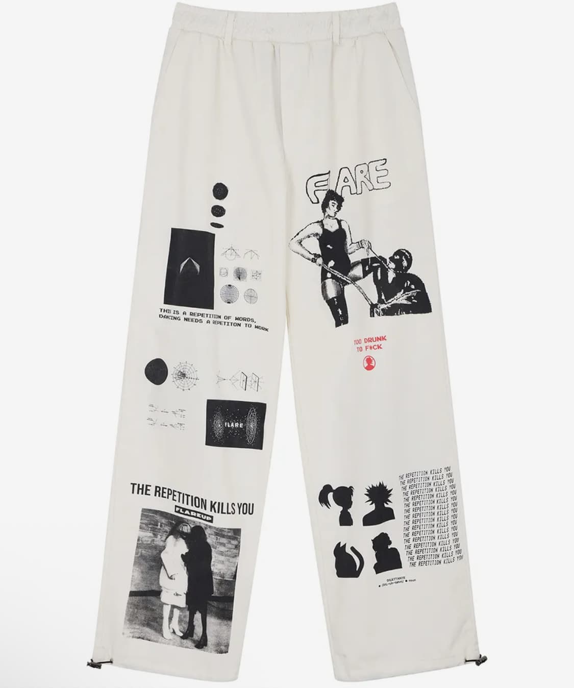 플레어업 아트 워커 팬츠 바지 오프 화이트 2 상품이미지2