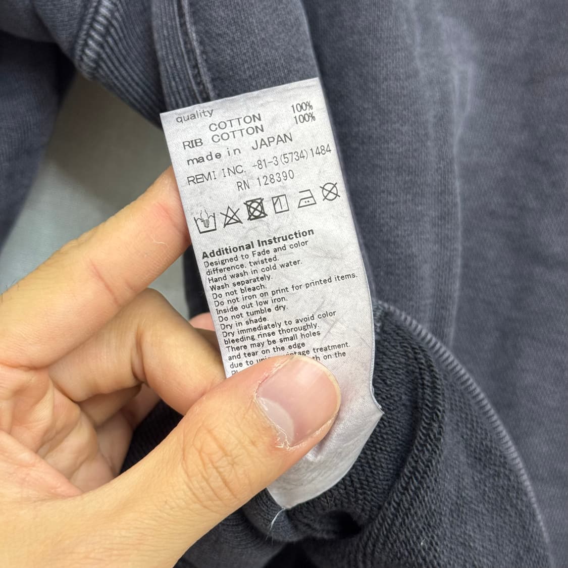 M) 레미릴리프 맨투맨 스웻셔츠 빈티지 워싱 상품이미지4