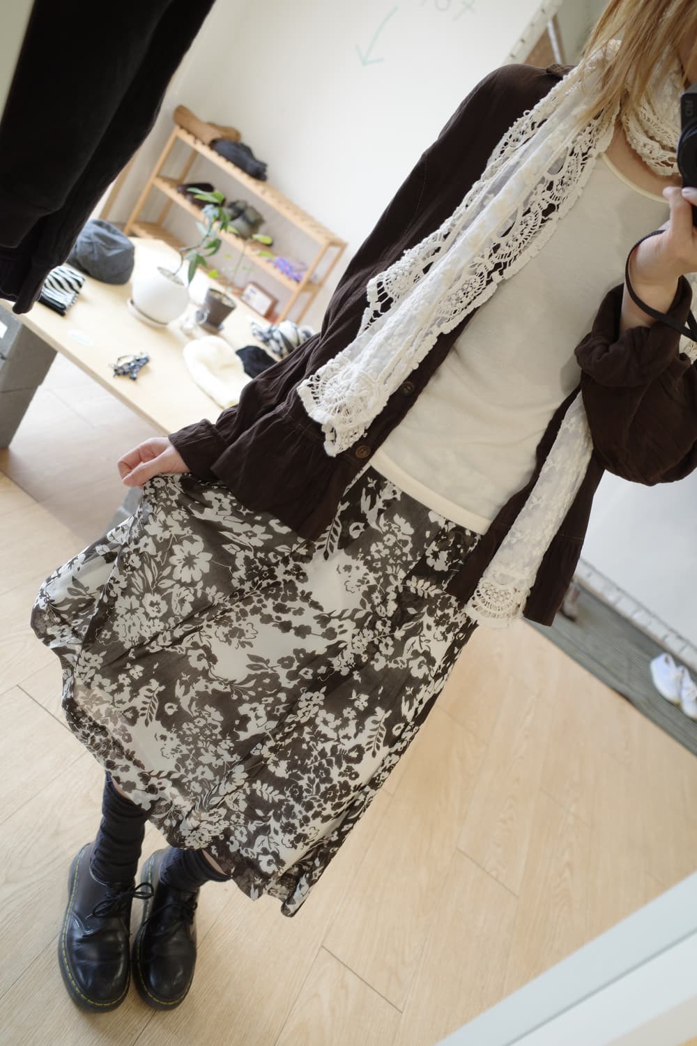 꽃 미디 스커트  상품이미지3